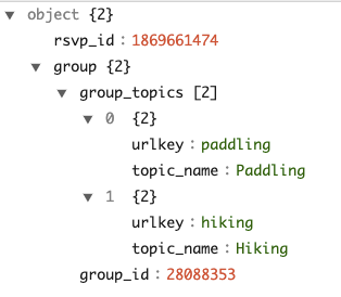 Example JSON data